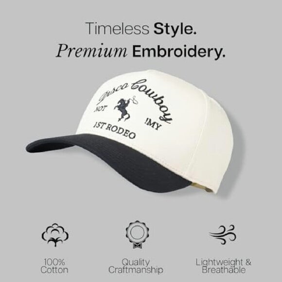 Vintage Trucker Snapback Hat - Adjustable 100% Cotton Embroidered